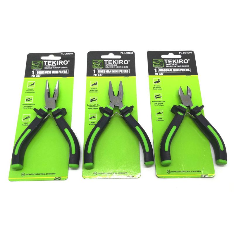 Tekiro tang mini set 3pcs kombinas potong lancip 4,5 inch Paket tang mini Tekiro Tangset