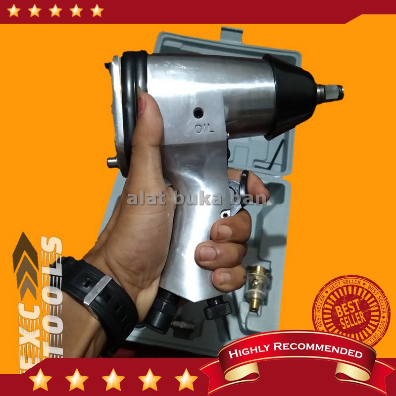 Air Impact wrench kitt Alat buka baud Tenaga Angin Fullsett