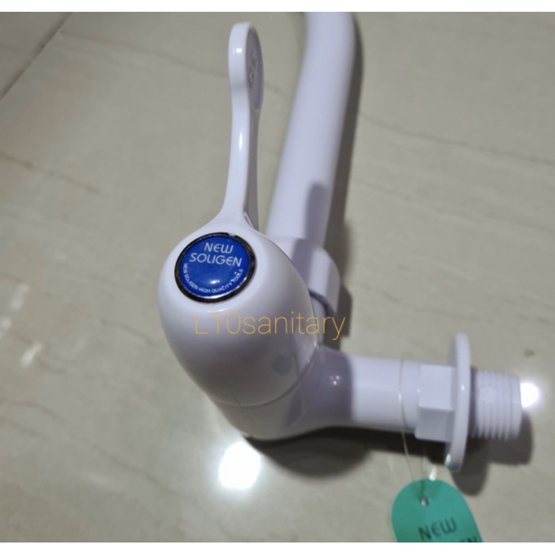 Kran Angsa Tembok Engkol PVC Soligen Keran Cuci Piring Sink Dapur W1 / Kran W1 Hitam Putih Soligen