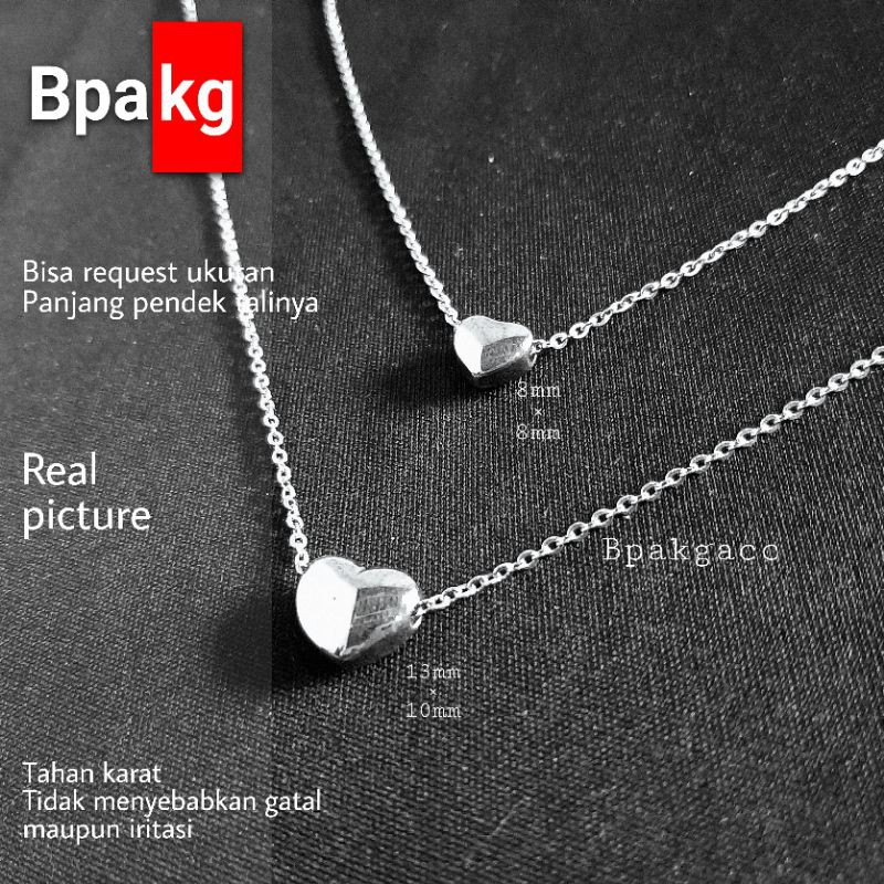 Kalung titanium wanita - kalung titanium anti karat - kalung titanium love - kalung liontin love