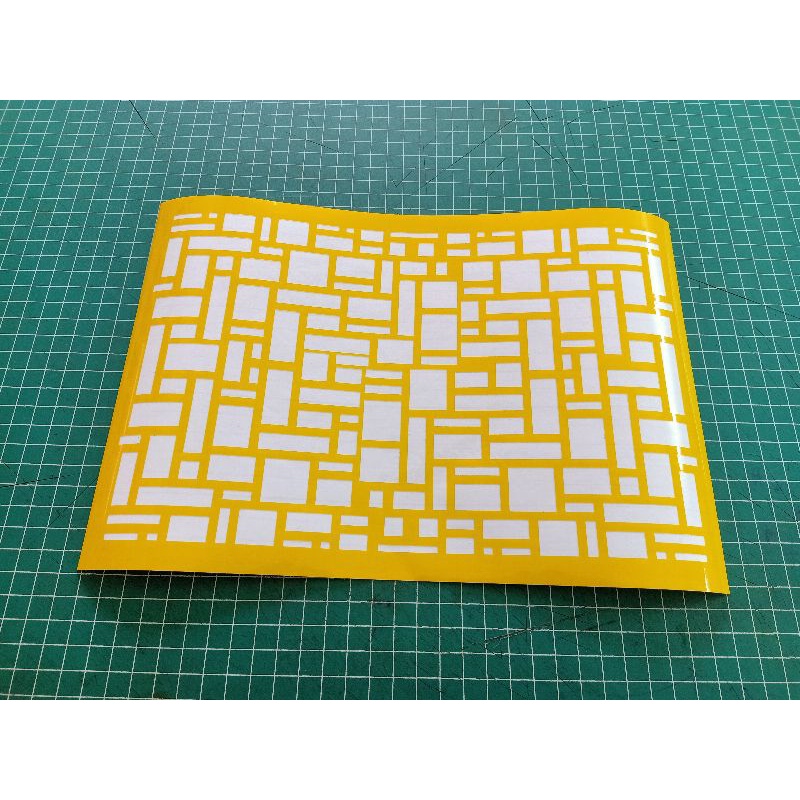 

stencil airbrush motif persegi acak