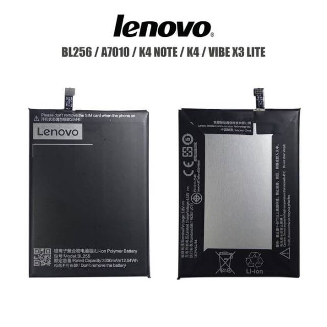 BATTERY BATRAI BATRE BATERAI LENOVO A7010 K4 NOTE K4 X3 LITE BL-256 BL256 ORIGINAL