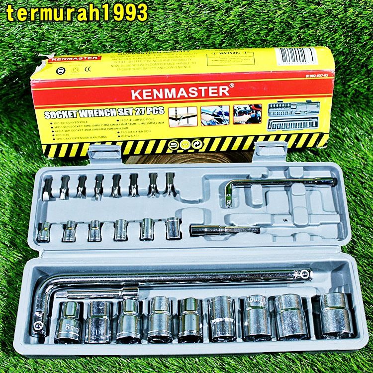Kunci Shock Kenmaster Socket 1 Set 27 Pcs Gagang