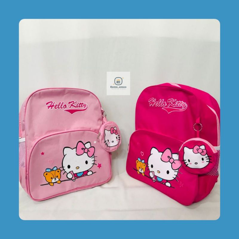 HelloKitty Tas Ransel Sekolah untuk Anak Perempuan PAUD/TK/SD Tas Korea Anak EMOEMO