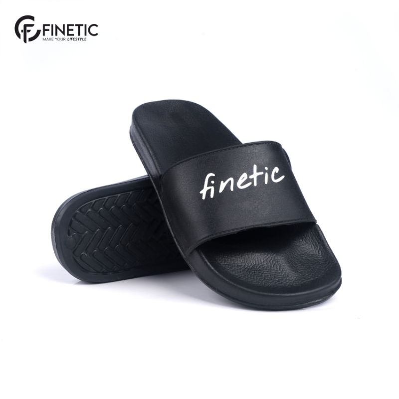 Finetic Sandal Slop Pria Finetic Z 14 Sandal Slop slide Black Unisex | new 2021-4