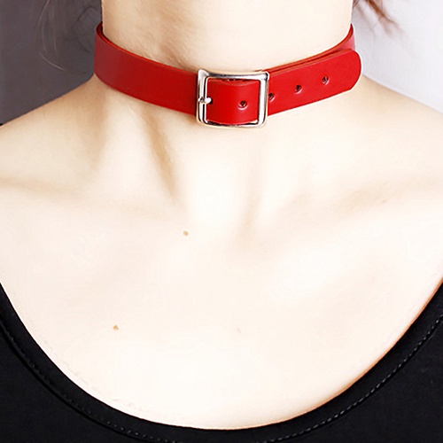 Hu Hu Hu Hu Hu Alat Bantu Pasang Kacamata♡ Kalung Choker Bahan Kulit Imitasi Gaya Punk Untuk Wanita