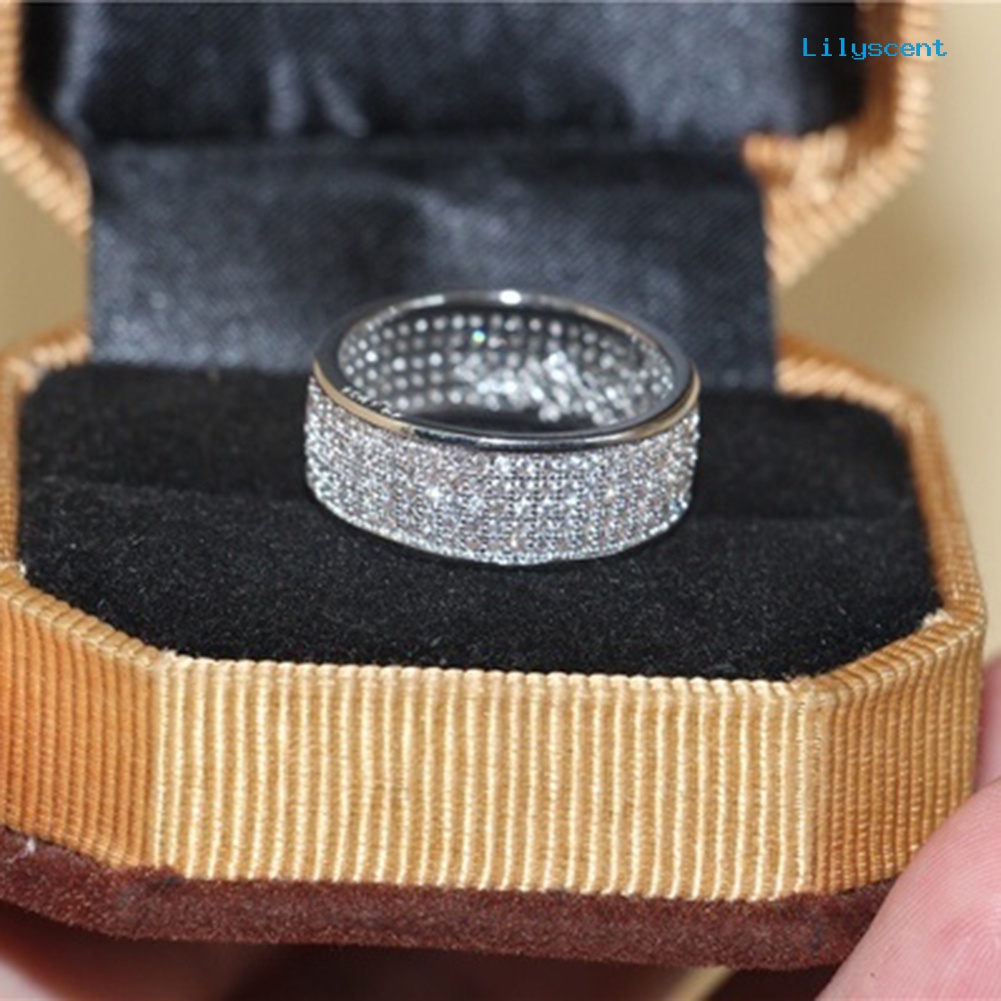 Cincin Berlian Imitasi Model 5 Baris Untuk Pernikahan