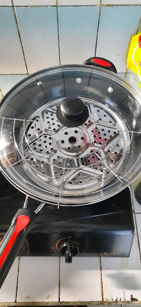 Panci Wajan Goreng Penggorengan Serbaguna Teflon Tutup Kaca Gsf 1032k / 1032 K Ukuran 32cm Dan 1132