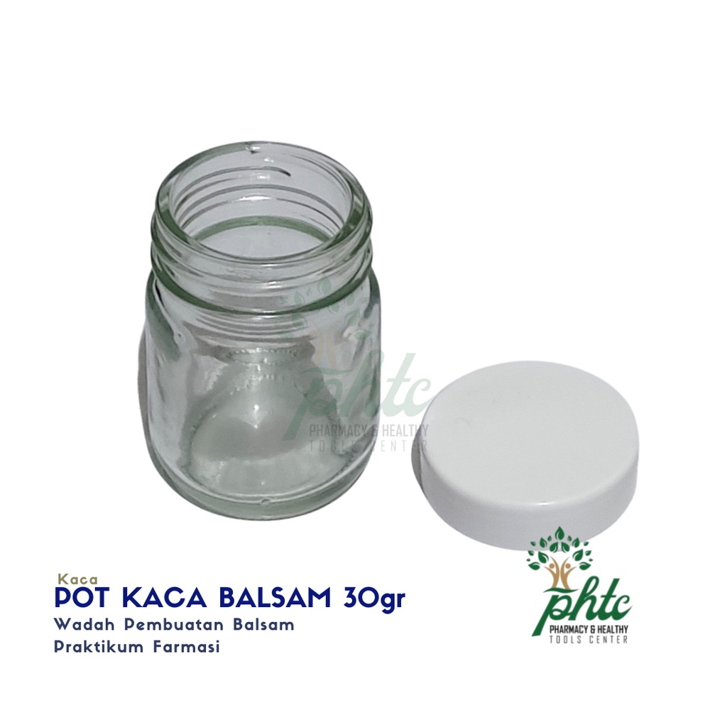 Pot Kaca Balsam 30gr Tutup Ulir