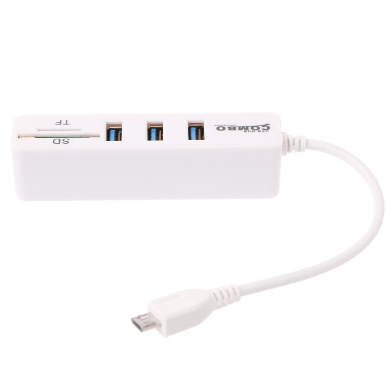 Vivi Hub Splitter 3 Port Usb 2.0 Combo Micro Usb Otg Sd / Tf Card Reader