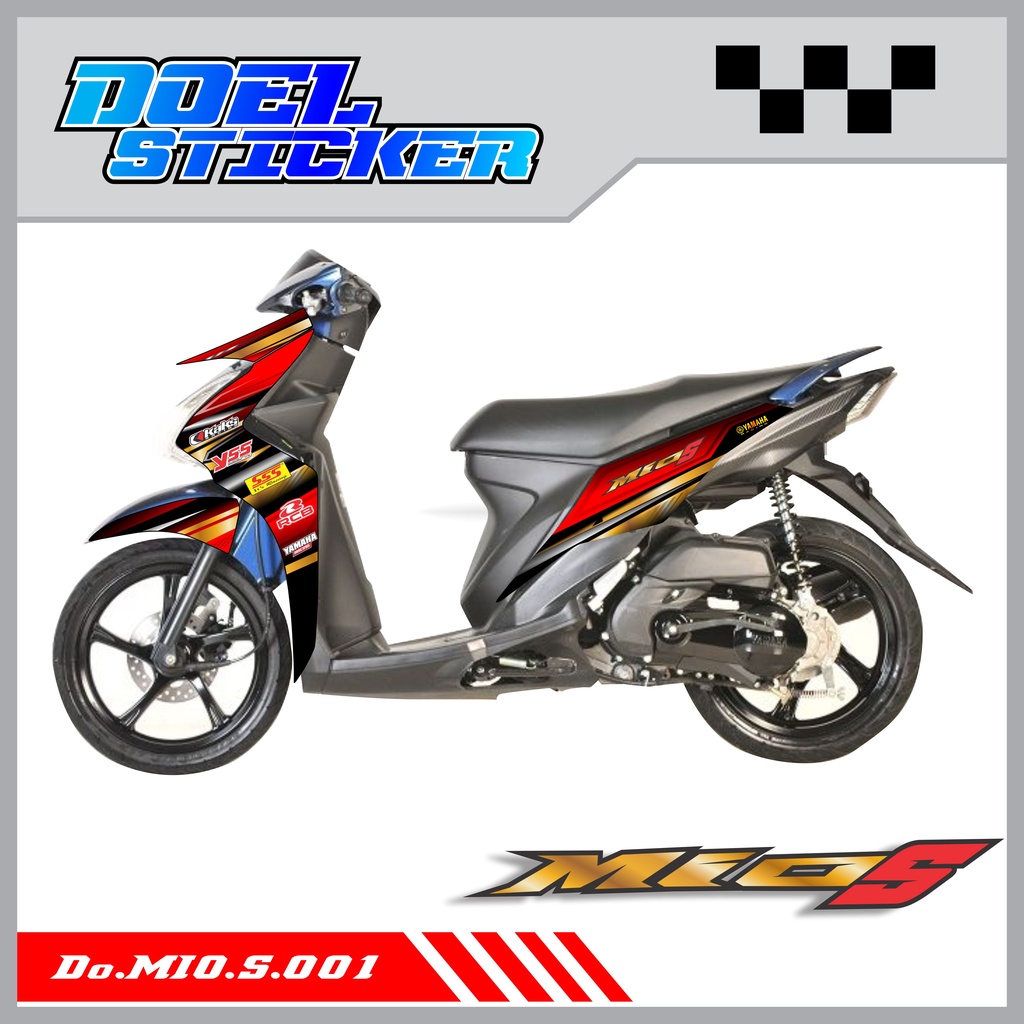 STICKER STRIPING YAMAHA MIO S - STICKER STRIPING LIST VARIASI HOLOGRAM , CROME YAMAHA MIO S DOEL 001