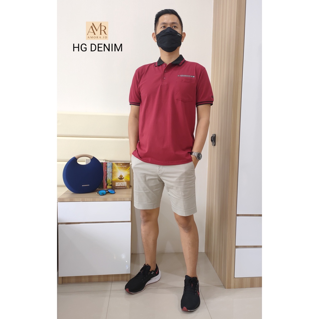 HG DENIM KRAH XXXL COTTON COMBED PRIA KAOS POLO