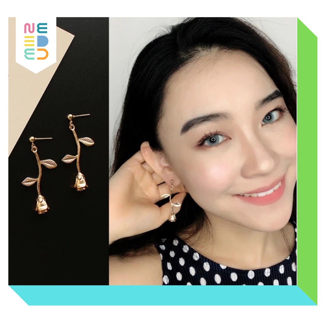 NEEDED.ID JKT | Gold Rose Earring / Anting Mawar Emas Korea Aesthetic