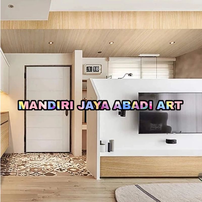 Sticker furniture lemari meja Motif polos putih bahan doff,glossy dan serat kayu