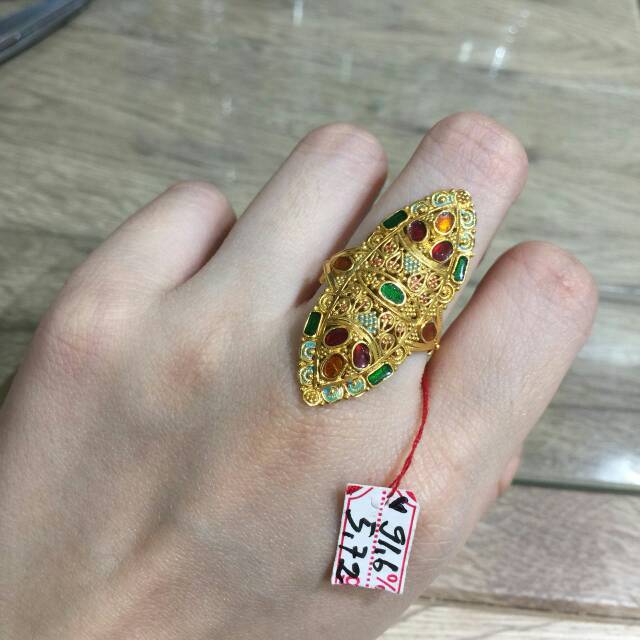 Cincin emas krancang mode arab