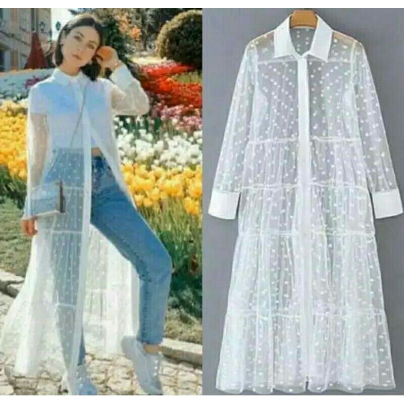 LULA LONG OUTER POLKADOT / CARDIGAN POLKADOT BISA REQUEST WARNA