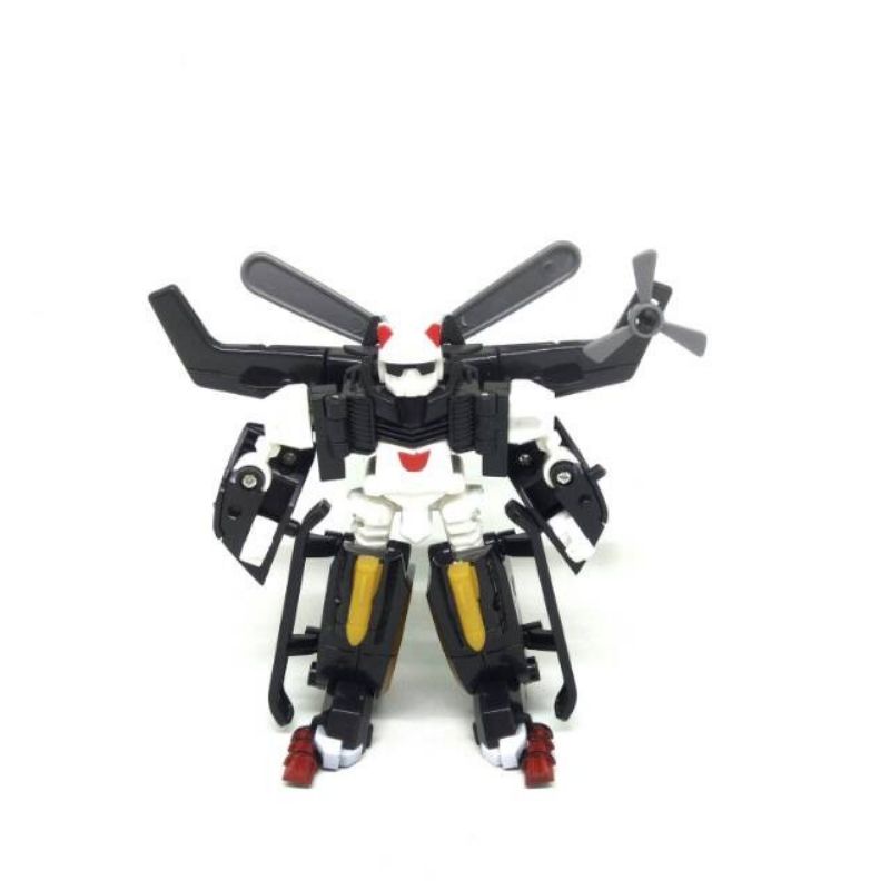 Mainan robot Transformasii helikopter hitam robot air craft series