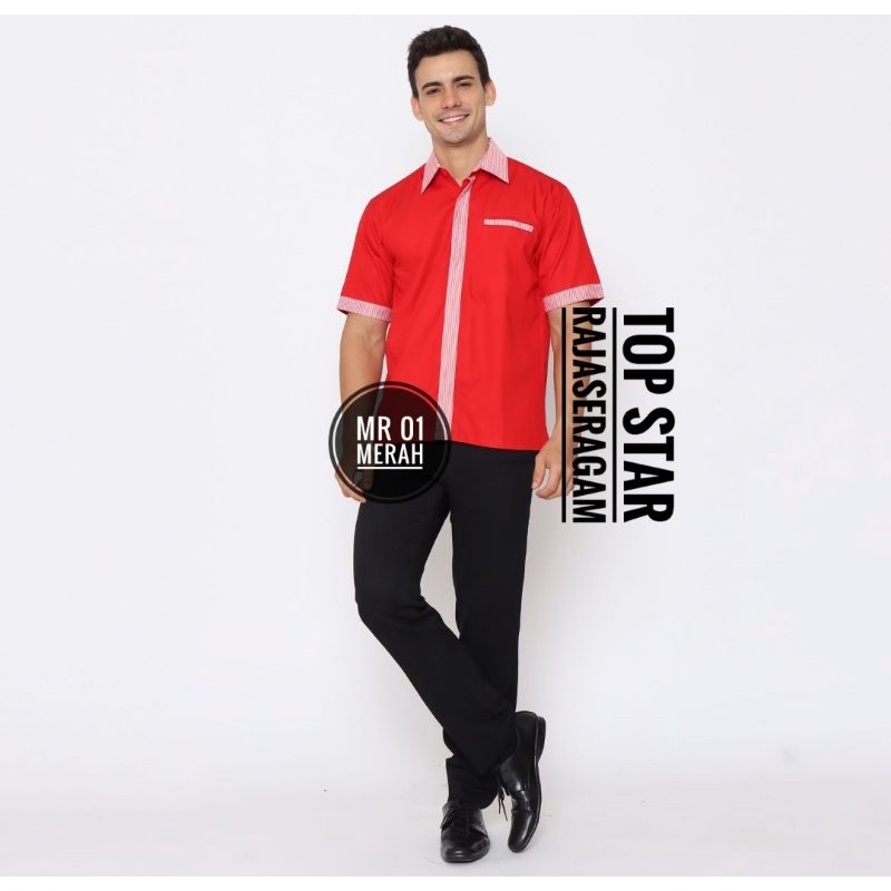 MR 01 02 03 Baju Kemeja Seragam PDH PDL Lis Komunitas Otomotif Uniform Bordir Terbaru Kantor Hotel Resto