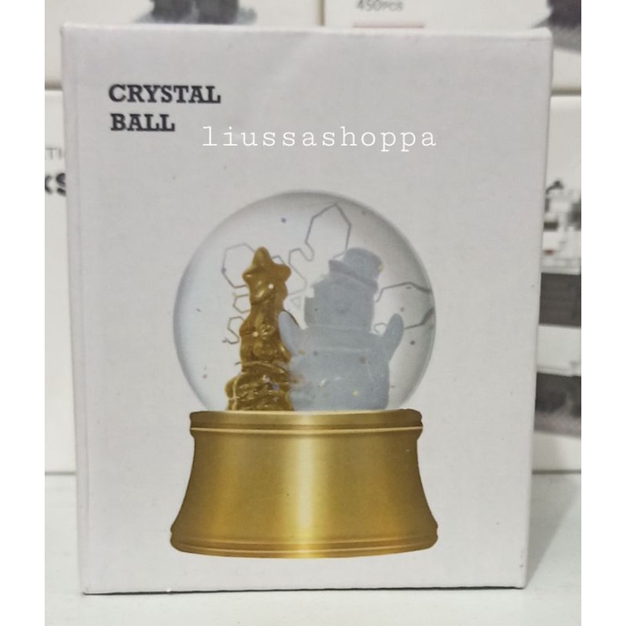Pajangan Miniso - Crystal Ball with Penguin and Golden Tree