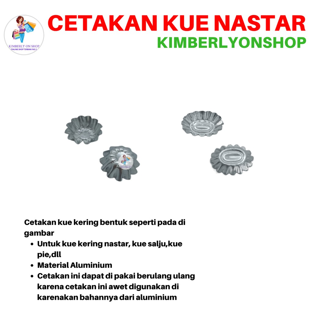 Kimberlyonshop Cetakan Kue Nastar 1 Pak 20 Pcs