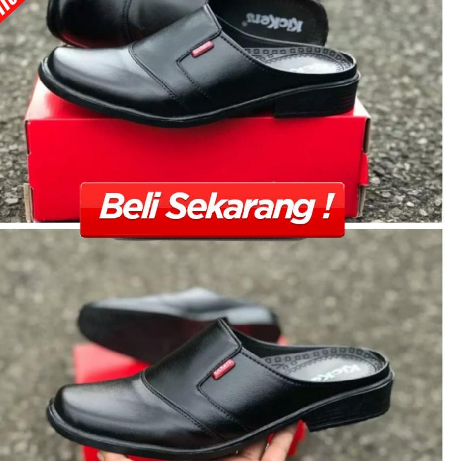 LANGSUNG ATC.. sepatu slop kulit pria sepatu bustong kickers pria asli kulit slop kulit terbaru