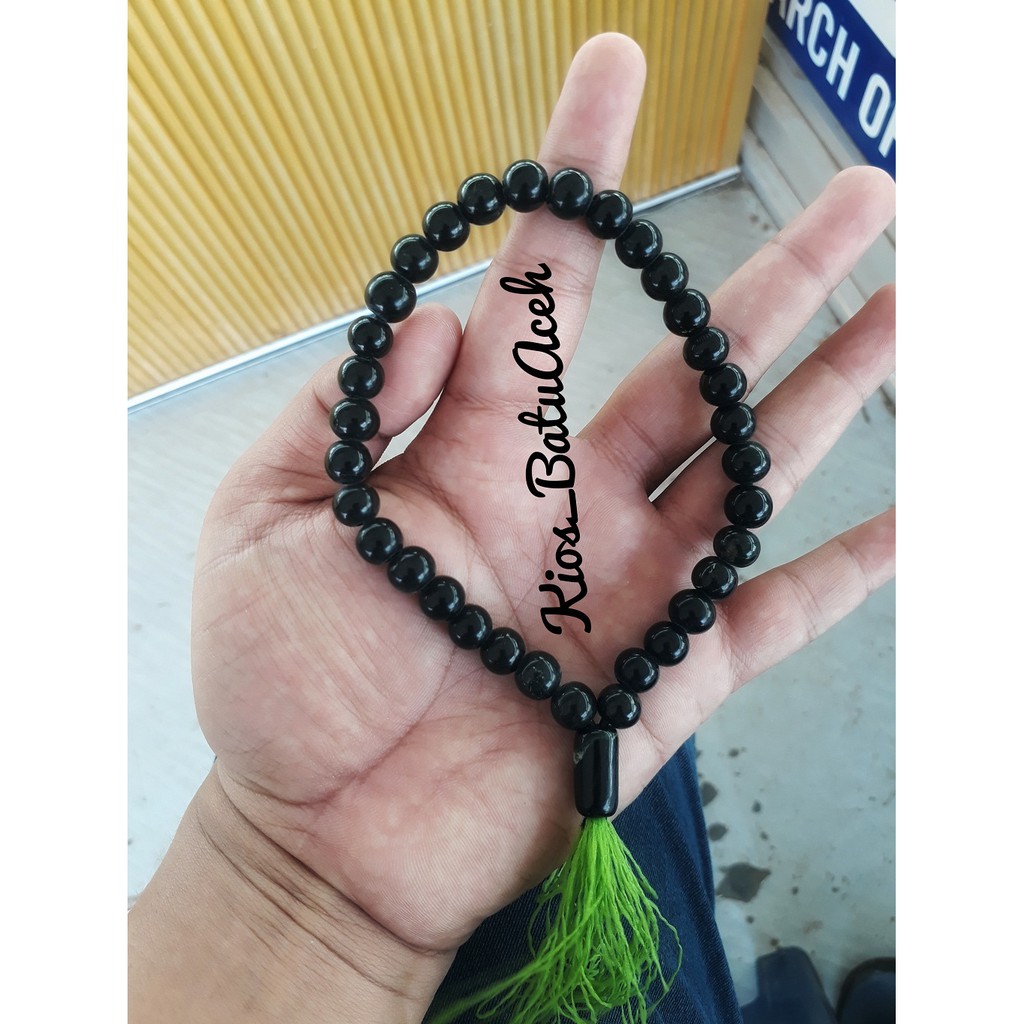 Tasbih Batu Giok Hitam Black Jade Original Asli Aceh 33 Butir
