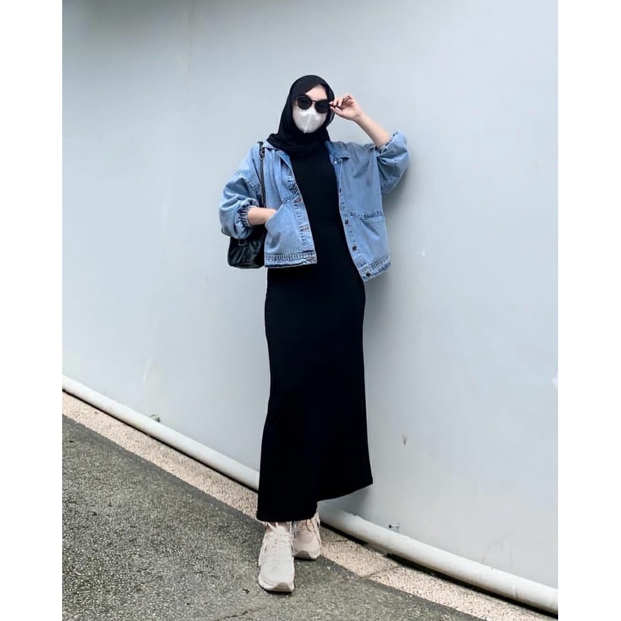 NASHLA INNER DRESS TANPA LENGAN/ SINGLET SLEEVELESS INNER SPAN MAXI ALLSIZE// DALEMAN POLOS PANJANG/