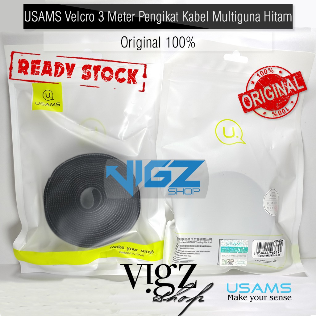 USAMS Velcro Cable 3 Meter Strap Pengikat Perekat Kabel - Tiga Meter