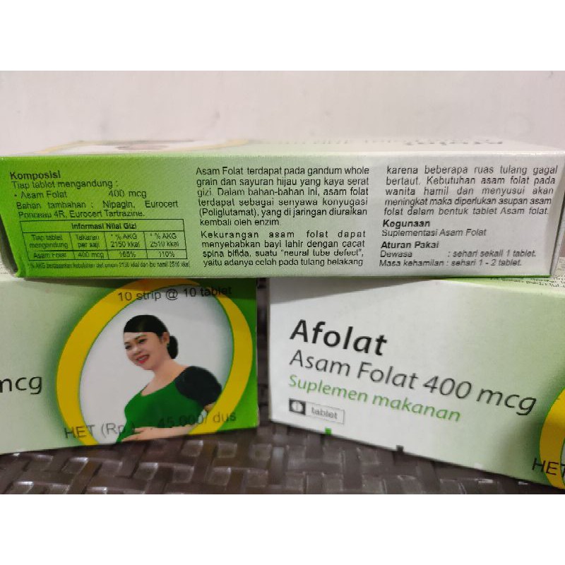 AFOLAT PROMIL ASAM FOLAT 400 Mcg per STRIPS / BOX Lebih Murah Program Hamil