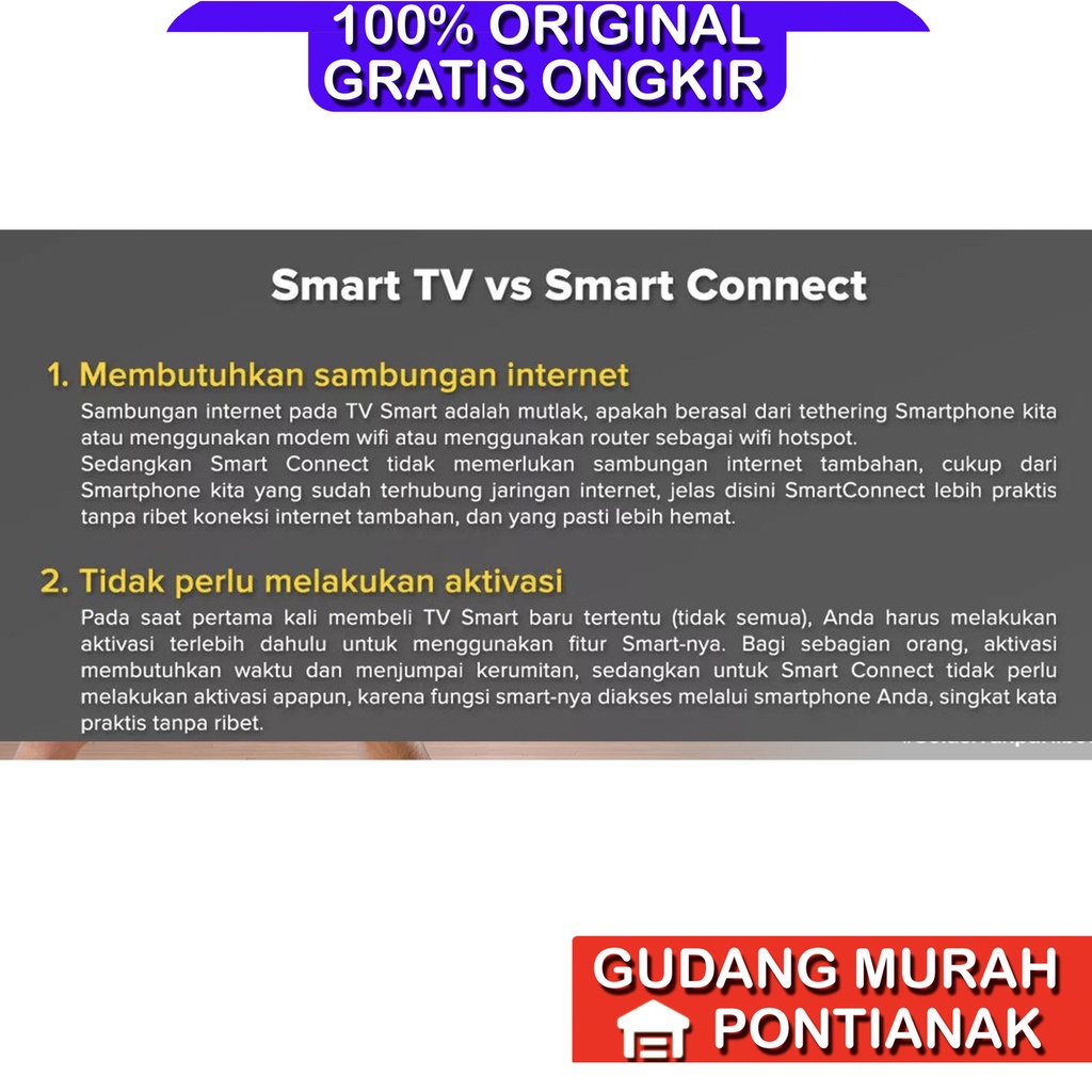 SMART TV GARANSI 5 TAHUN PANEL LED DIGITAL AKARI SMARTCONNECT 32 inch 32&quot; WIRELESS DISPLAY MIRRORING TV PINTAR Televisi