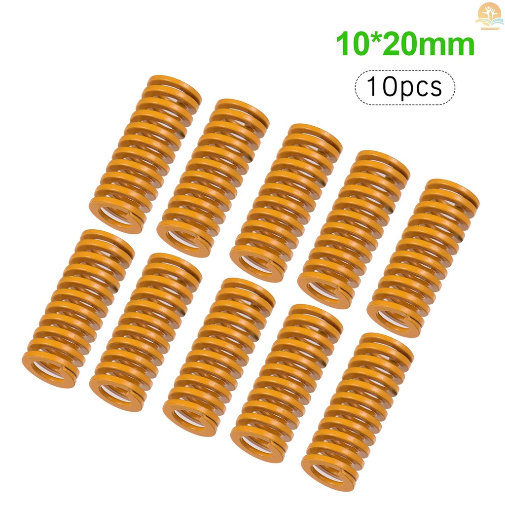 Yellow Mould Springs Heated Bed Compression Die Spring 10mm OD 20mm Length Compatible with Creality CR-7 CR-8 CR-10 CR-10 S4 CR-10 S5 3D Printer, 10pcs