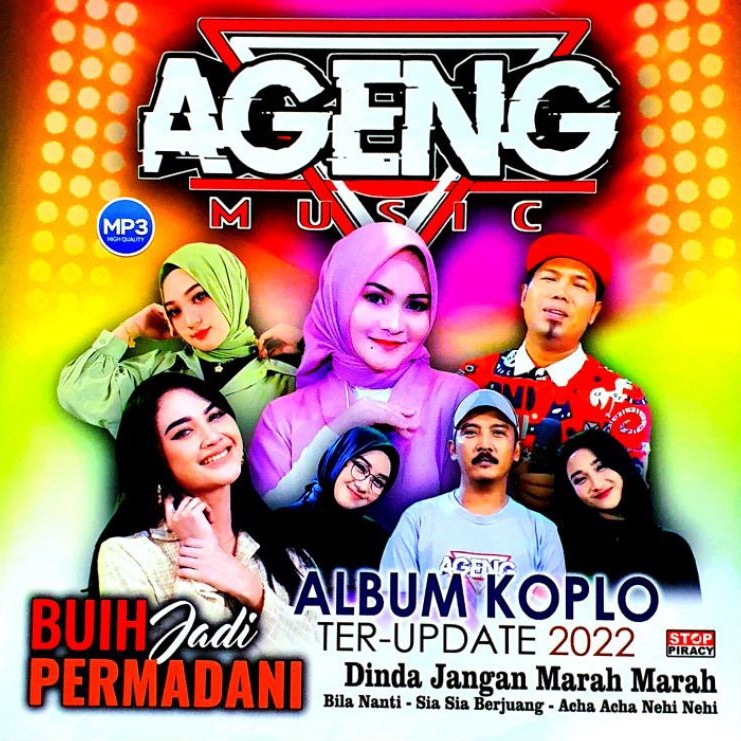 KASET CD MP3 AUDIO MUSIC LAGU DANGDUT KOPLO AGENG MUSIK - KUMPULAN LAGU KOPLO DANGDUT KLASIK MIX ALB