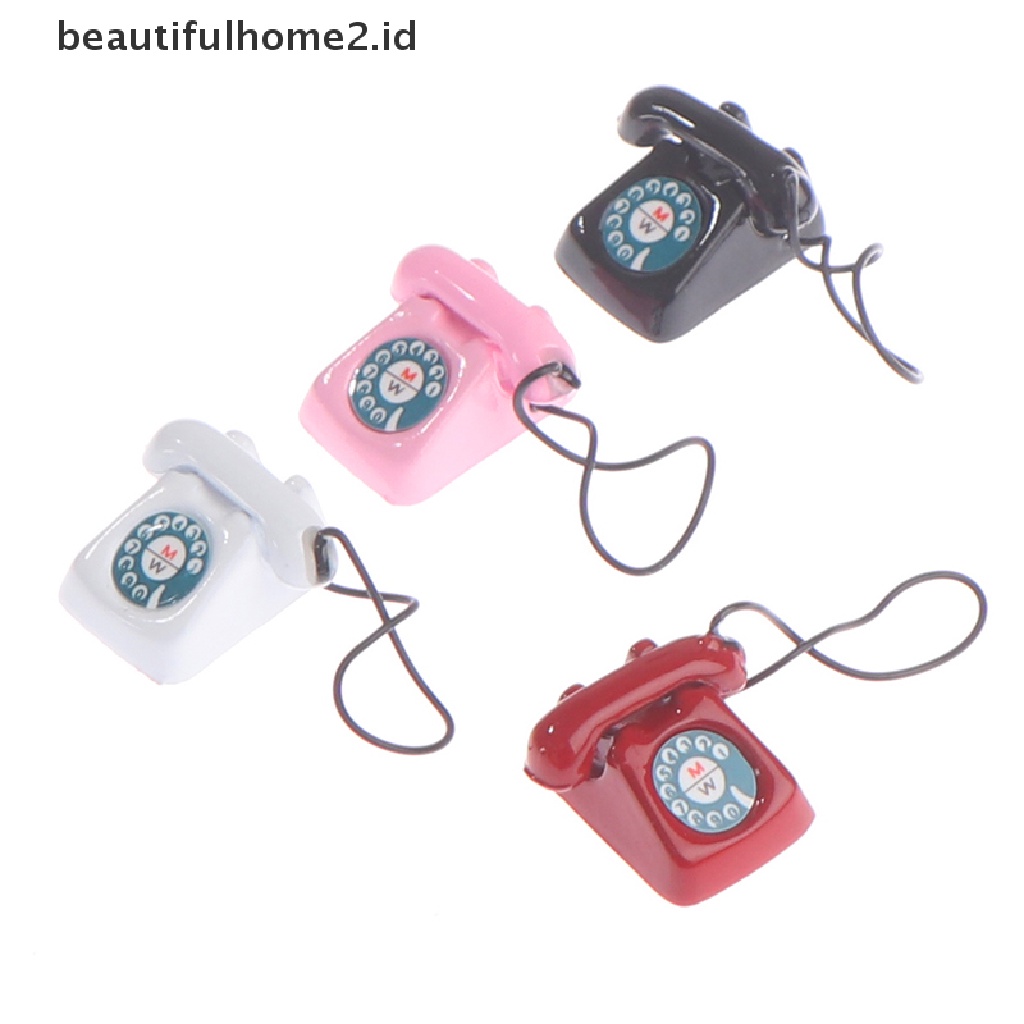 (beautifulhome2.id) Miniatur Telepon Retro Untuk Dekorasi Rumah Boneka