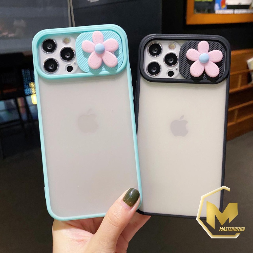 softcase slide pelindung kamera flower 3d ip 6 6+ 7 7+ 8 8+ se 2020 x xr xs max ma2211