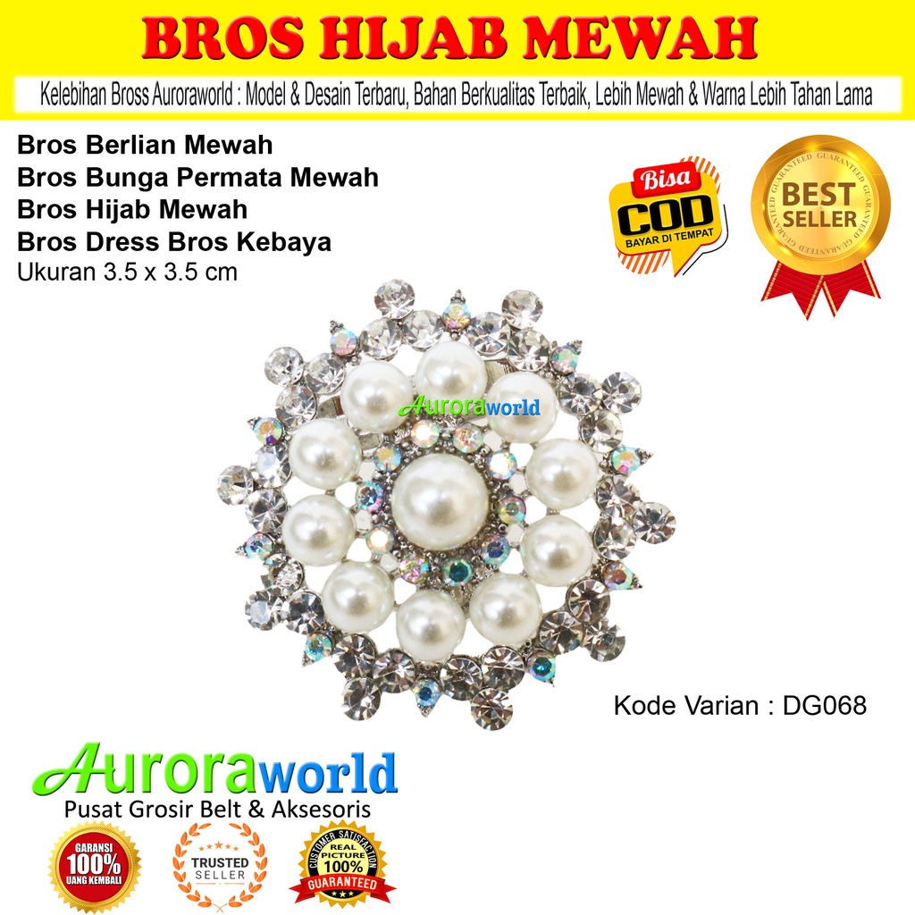 Auroraworld Bros jilbab kebaya hijab bross baju mewah terbaru bisa cod broch hijab premium untuk blazer kemeja  kebaya gamis tunik