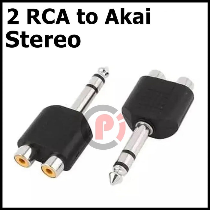 Jack Audio 2 RCA MALE to JACK Mic 6.5mm AKAI/ YRCA to AKAY