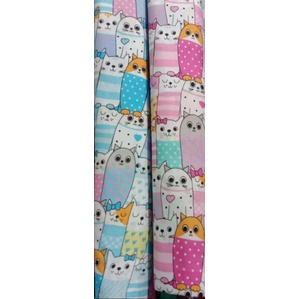 kain sprei premium motif kucing lucu / kain meteran / kain sprei meteran