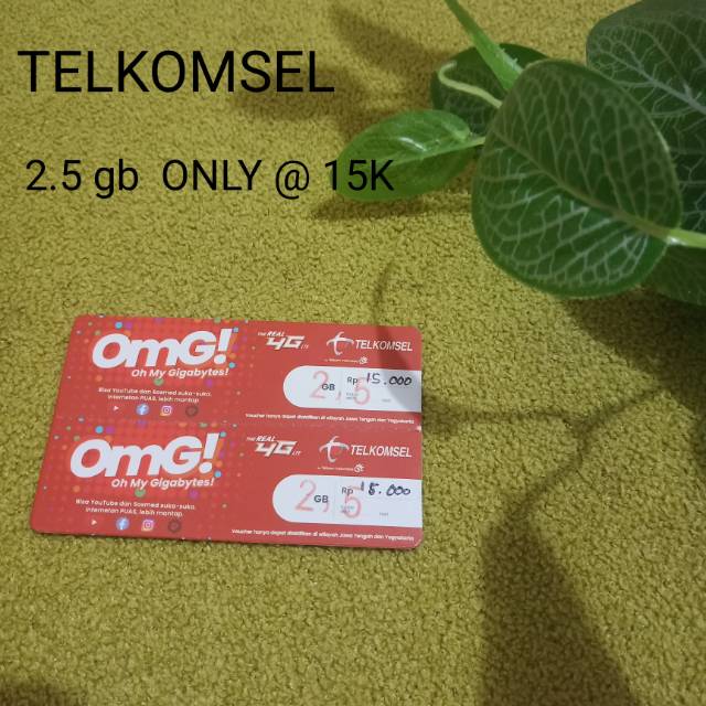 Voucher kuota telkomsel 2.5 gb Jateng,  DIY