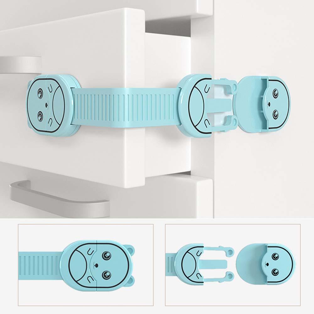 NEEDWAY Safety Lock Pengaman Bayi Kulkas Kartun Hewan Furniture Drawer Locks Strap