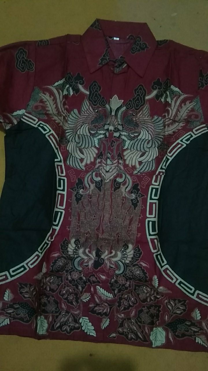 Grosir Batik Hrb026 Kenongo Kemeja Tosca Pendek Pekalongan Padi M L Xl Sogan Prin Halus Kemeja Batik