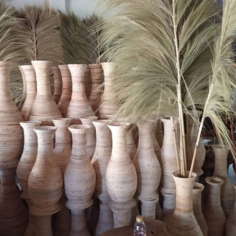 Vas Bunga Rotan / Guci Rotan / Pot Bunga Bahan Full Rotan