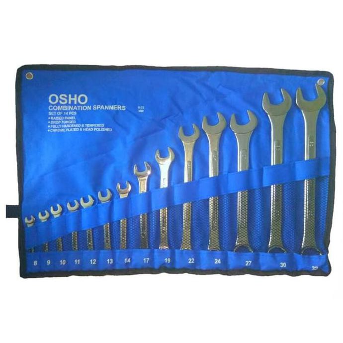 Kunci Ring Pas Set 14 Pcs 8-32 Osho Combination Spanner Raised Panel O