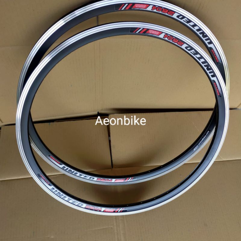 Rims Velg United 26 inch 36Hole Alloy Double Wall With Brake Line 2604 Sepasang