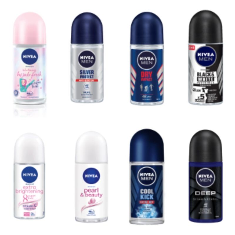 NIVEA DEODORANT ROLL ON 50 ml / 25 ml Black &amp; White/Hijab/Deep/Cool Kick/Pearl&amp;Beauty/Dry Impact