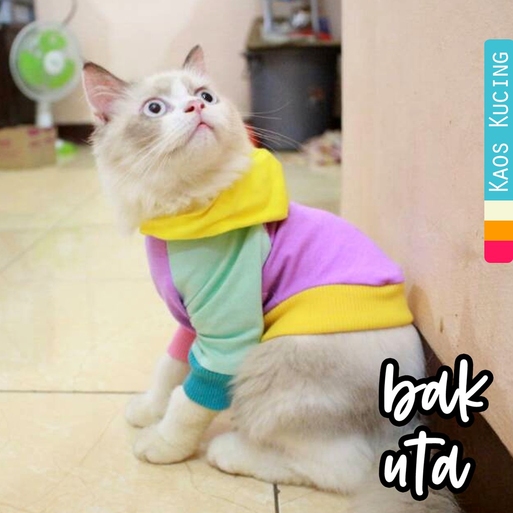 Kaos Jumper hoodie rainbow original murah meriah / baju kucing anjing size S M L XL (pilih satu)