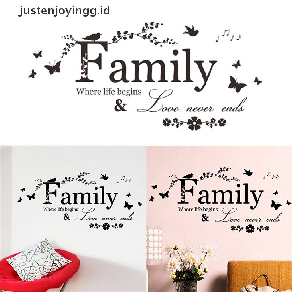 // justenjoyingg.id // Family Letter Quote Removable Vinyl Decal Art Mural Home Decor Wall Stickers ~