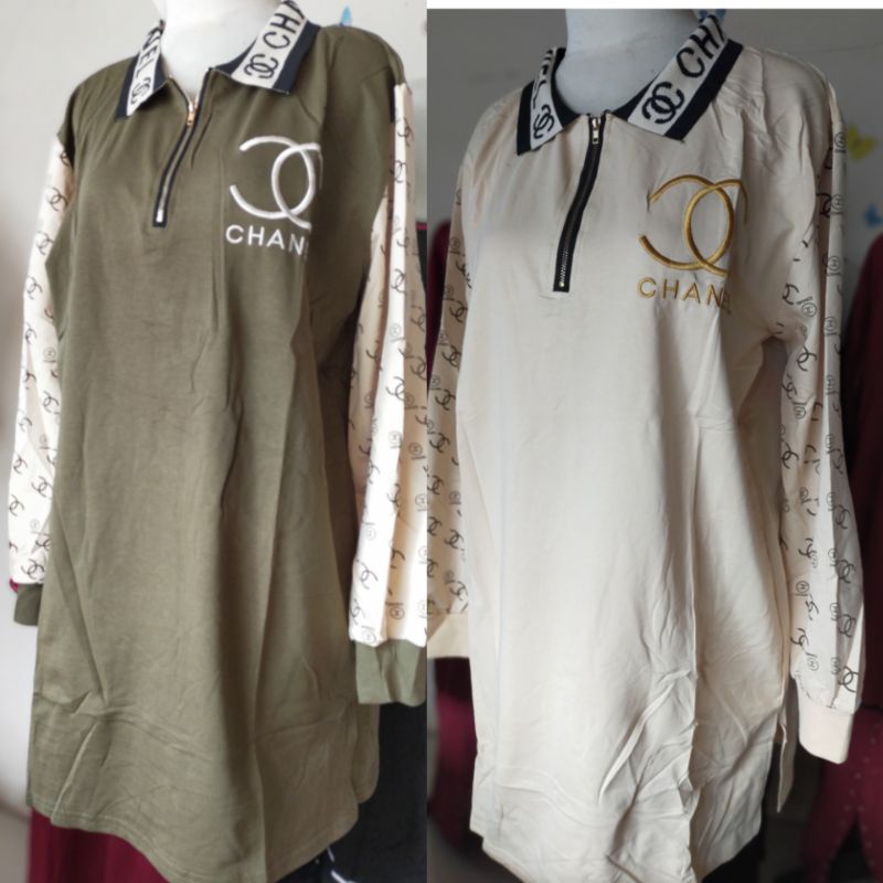 Tunik kaos Krah rajut chanel import promo