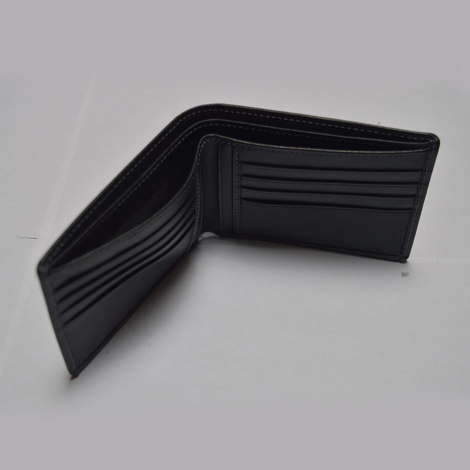 dompet pria kulit sapi asli bifold wallet - dompet lipat warna hitam