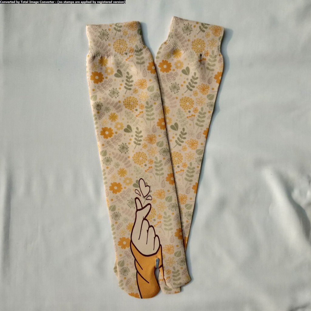 Premium Kaos Kaki Jempol Printing Muslimah  Kaos Kaki Motif Wanita Dewasa Panjang Sebetis-3