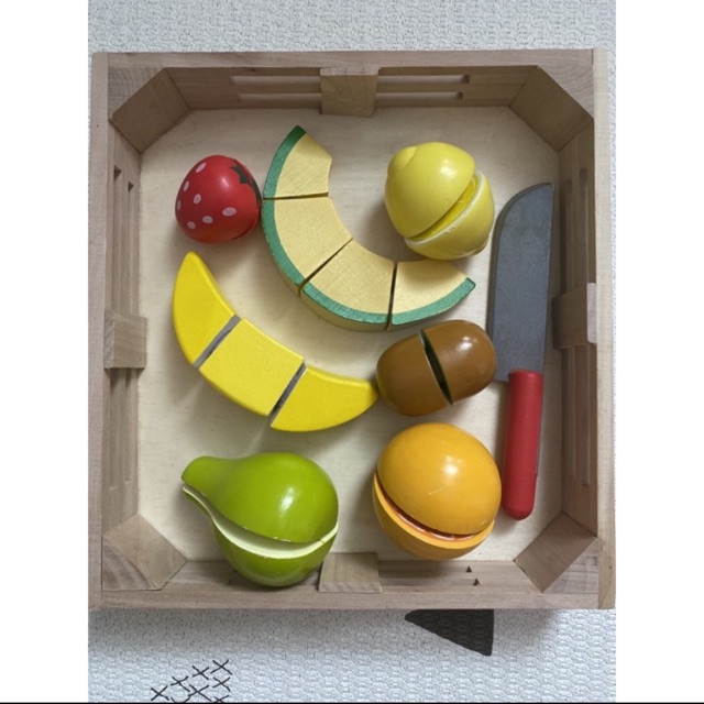 Preloved Wooden Cutting Fruit Crate Melissa and Doug